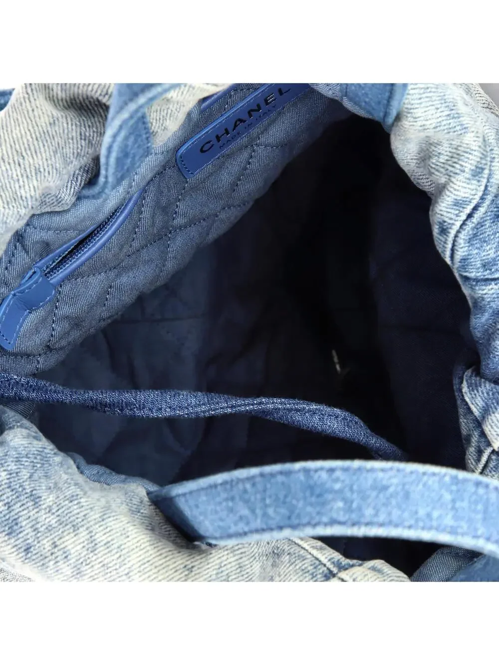 Chanel 22 Chain Backpack Quilted Denim #281418C49B